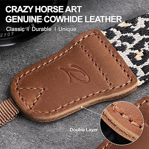 Miniatura 147 de Padwa Lifestyle Correa de cámara a rayas, de 1.5 pulgadas, suave tejido de cuerda de algodón, correa de hombro para fotógrafos y todas las cámaras