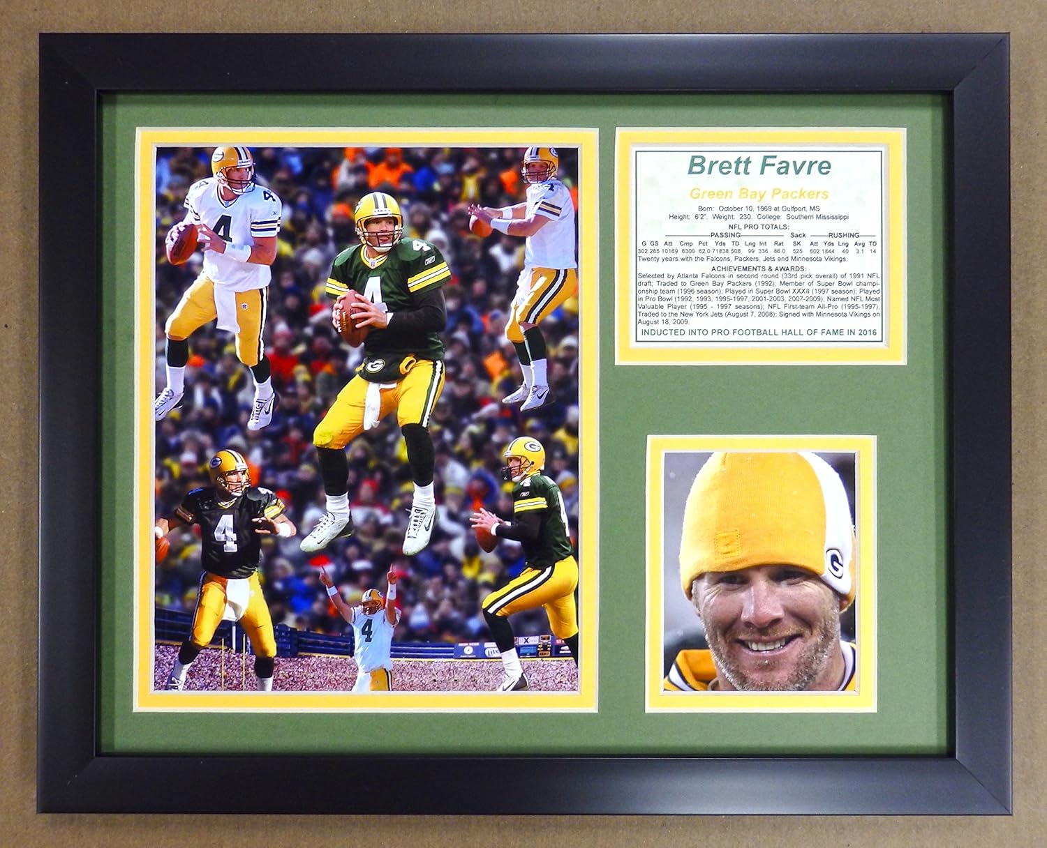 Legends Never Die Brett Favre Framed Photo Collage, 11x14-Inch, (11480U)
