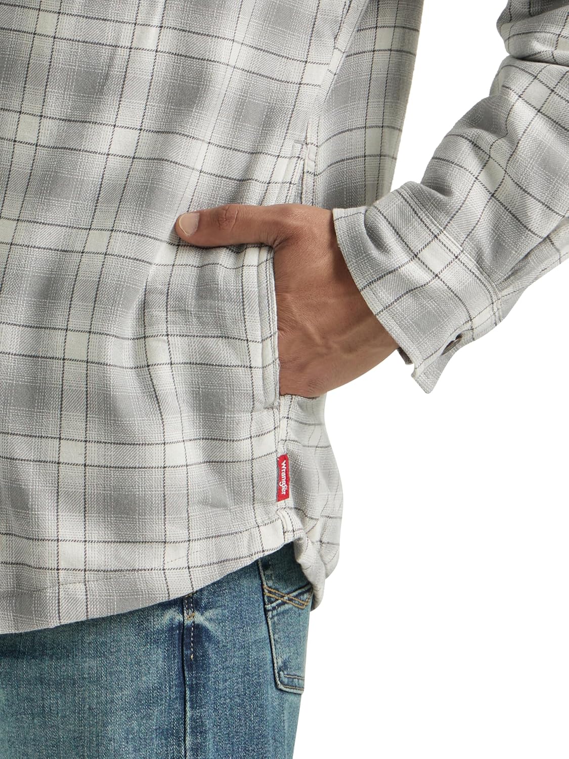 Wrangler Authentics Mens Long Sleeve Sherpa Lined Shirt Jacket - Image 5