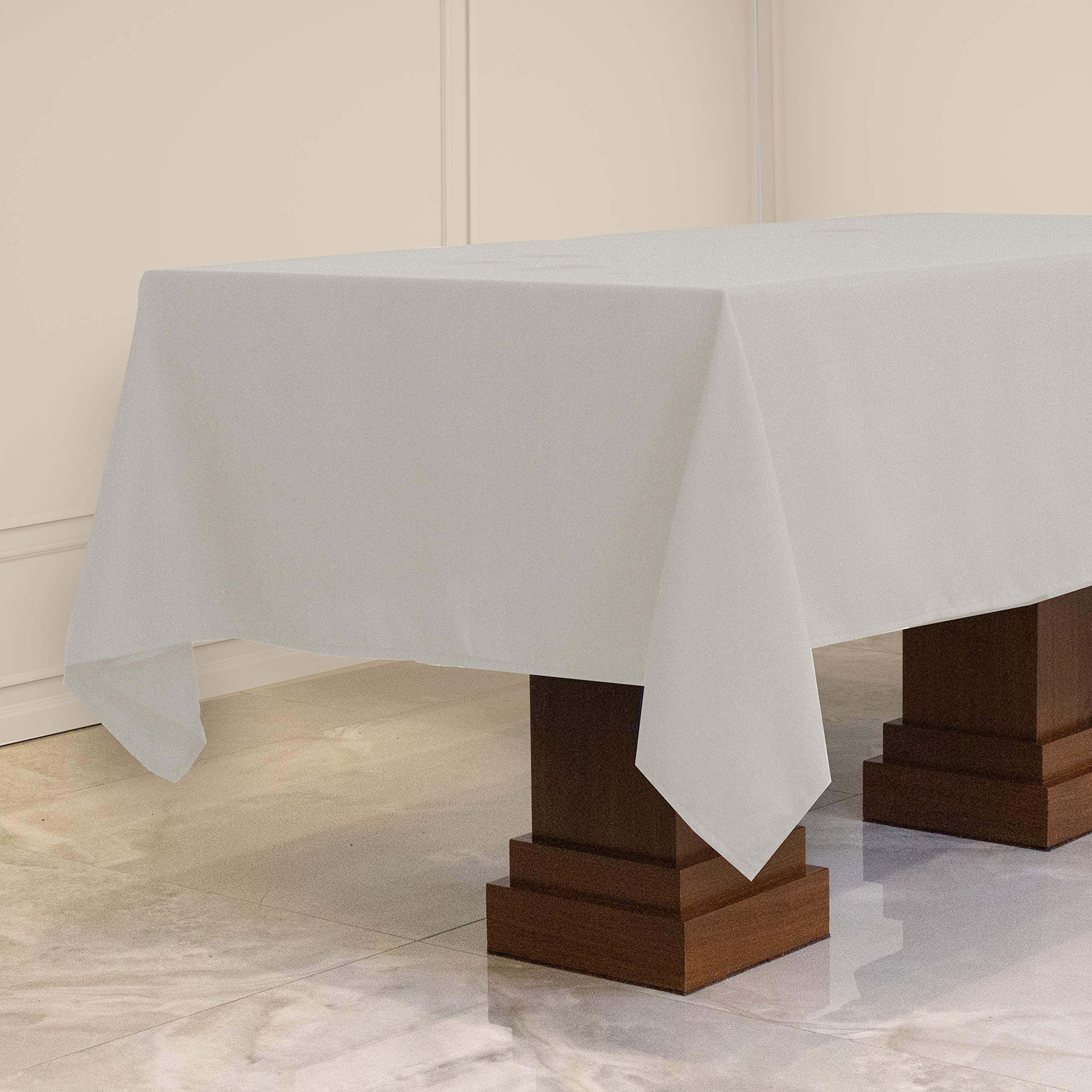 Kadut Rectangle Tablecloth (60 x 84 Inch) White Rectangular Table Cloth for 5 Foot Table | Heavy Duty | Stain Proof Table ...