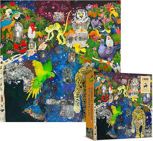 Miniatura 5 de Antelope - Paquete de 2 rompecabezas de 1000 piezas para adultos sinfonía de paz y cantantes de la selva rompecabezas de 1000 piezas de Enzhao Liu