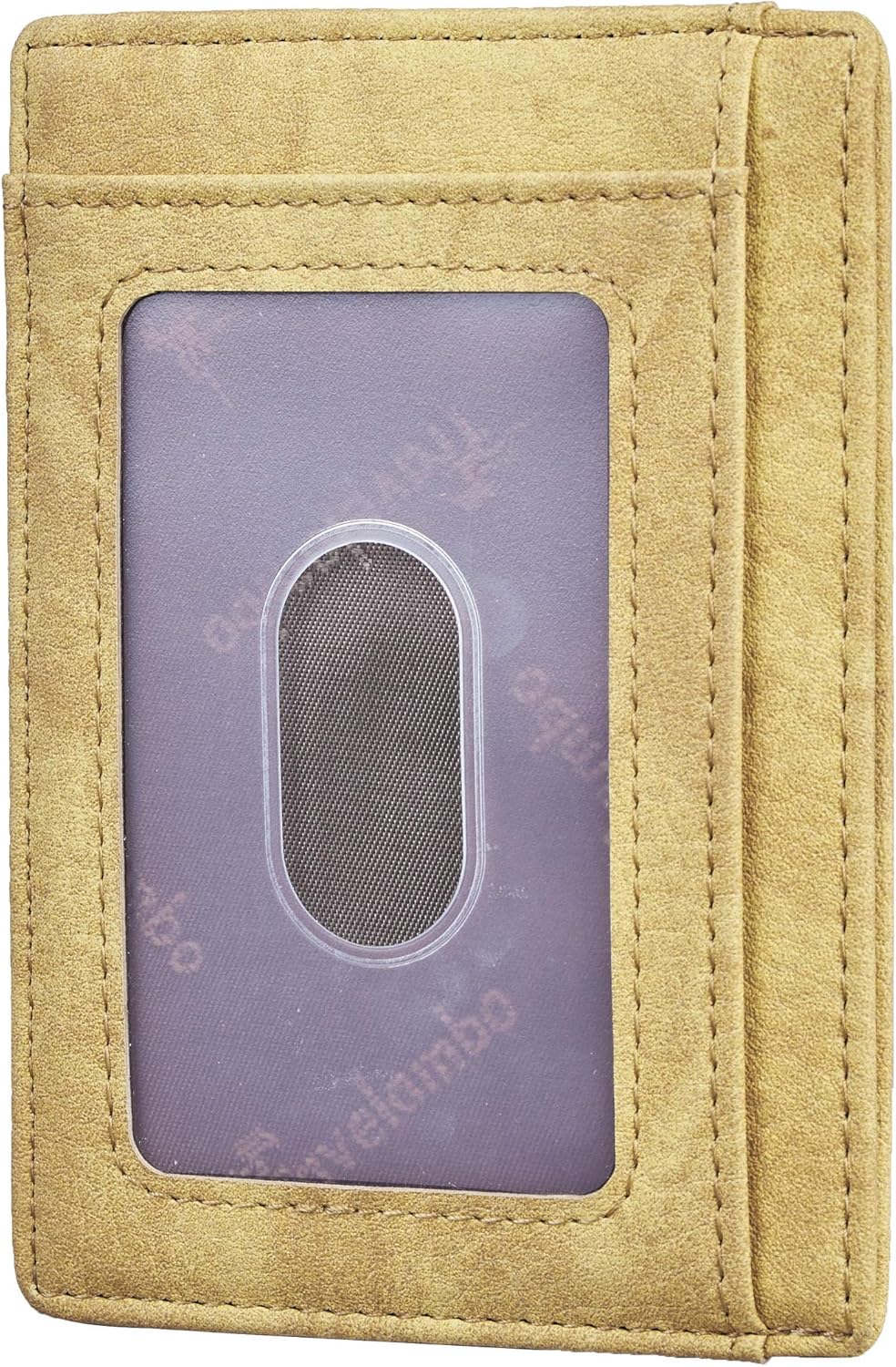 Travelambo Front Pocket Minimalist Leather Slim Wallet RFID Blocking Medium Size(OD Yellow)