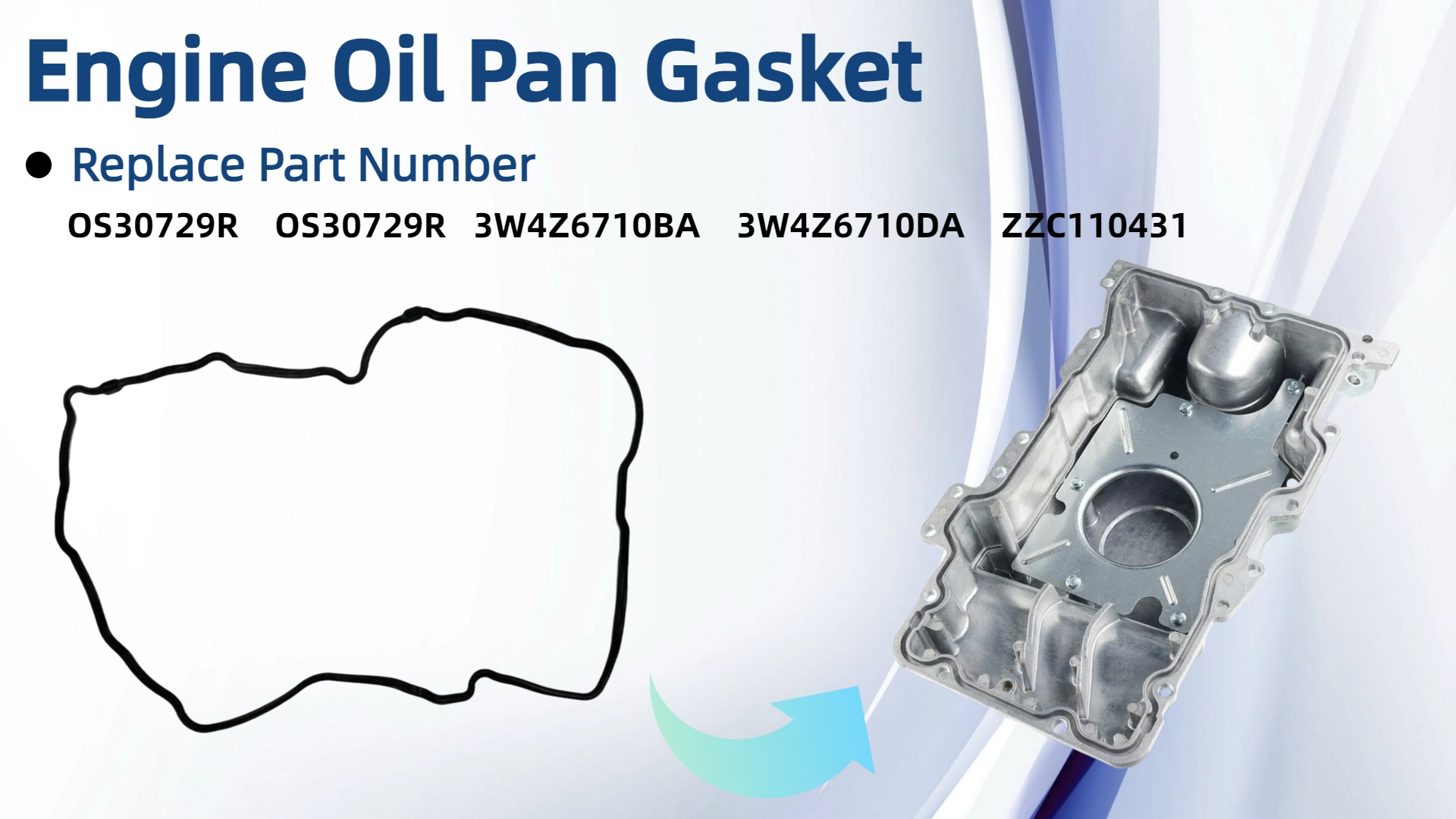 Image of OS30729R Engine Oil Pan Gasket Fit for Ford Escape 3.0 2003-2012 6 Cyl Escape /Fusion /Taurus /Mazda 6 /Mercury Mariner /Lincoln Zephyr Replace OS 30729 R