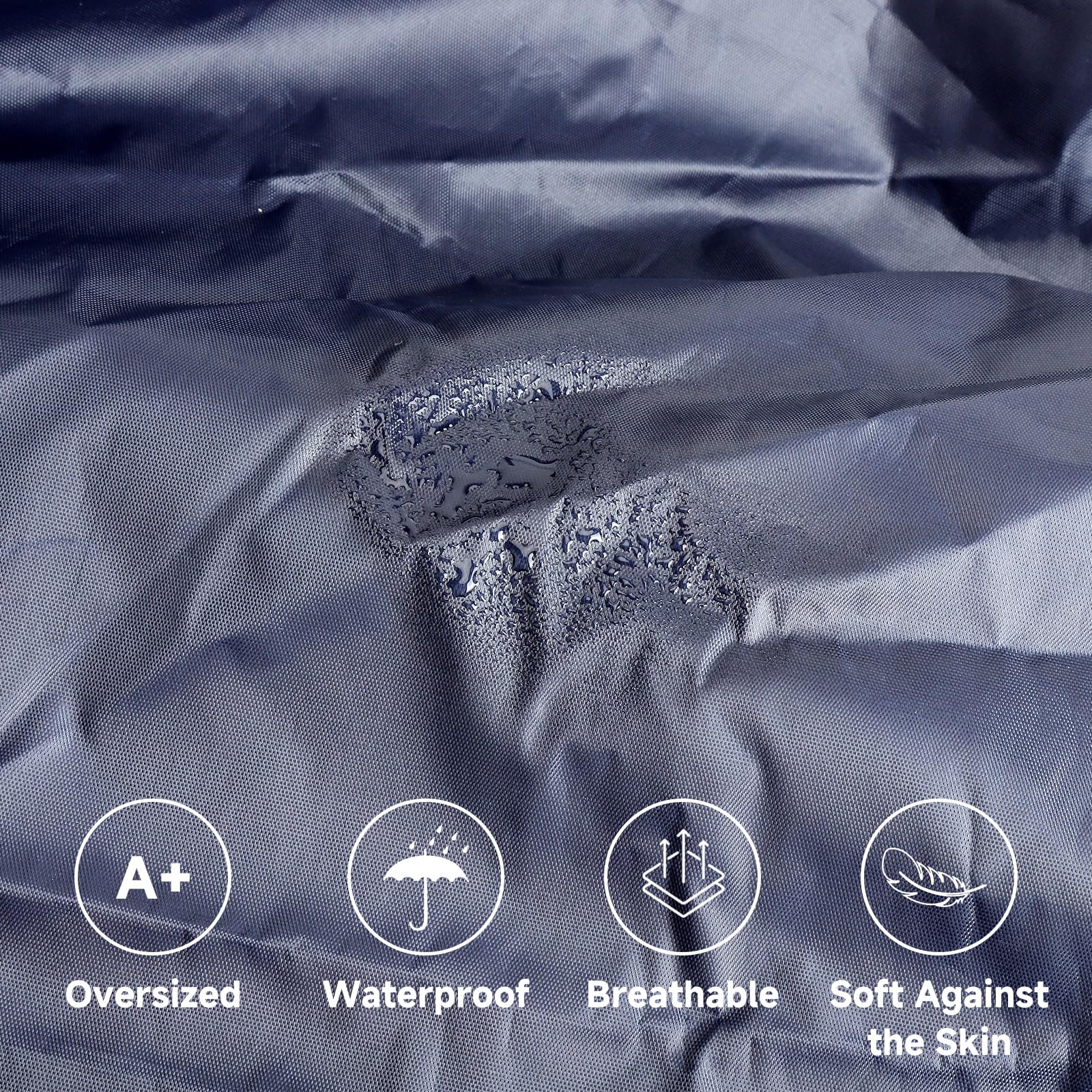 Regenponcho Fahrrad Damen & Herren Regenschutz Wasserdichter Regencape mit Kapuze & Sichtfenster Regen Cape Coat Regenjacke Regenponcho mit 360° Reflektorstreifen für Nachtfahrten Outdoor