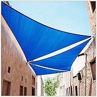Vista 1 de ColourTree CTAPT22 - Toldo triangular azul de 4 x 4 x 4 pies, tela de malla con bloqueo UV, UPF50 UPF50, resistente comercial, 190 GSM, 3 años