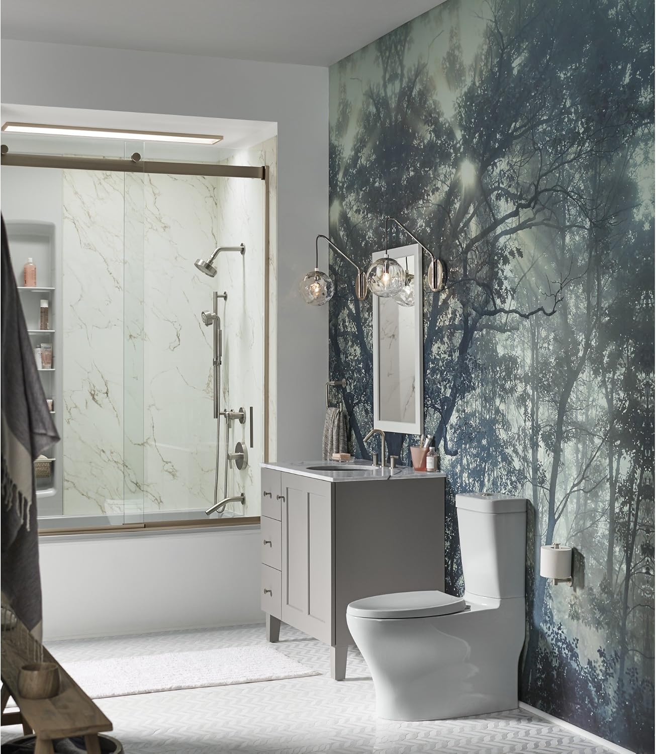 Best Seller Kohler K-2361-TG6 Glass undermount Round Bathroom Sink, 16 x 16 x 5.625 inches, Translucent Sapphire Glass