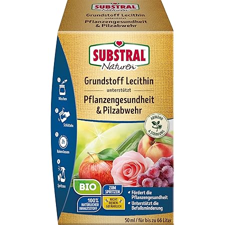Substral Naturen Bio Grundstoff Lecithin Konzentrat unterstützt Pflanzengesundheit, Pilzabwehr + Befallsminderung, 50ml