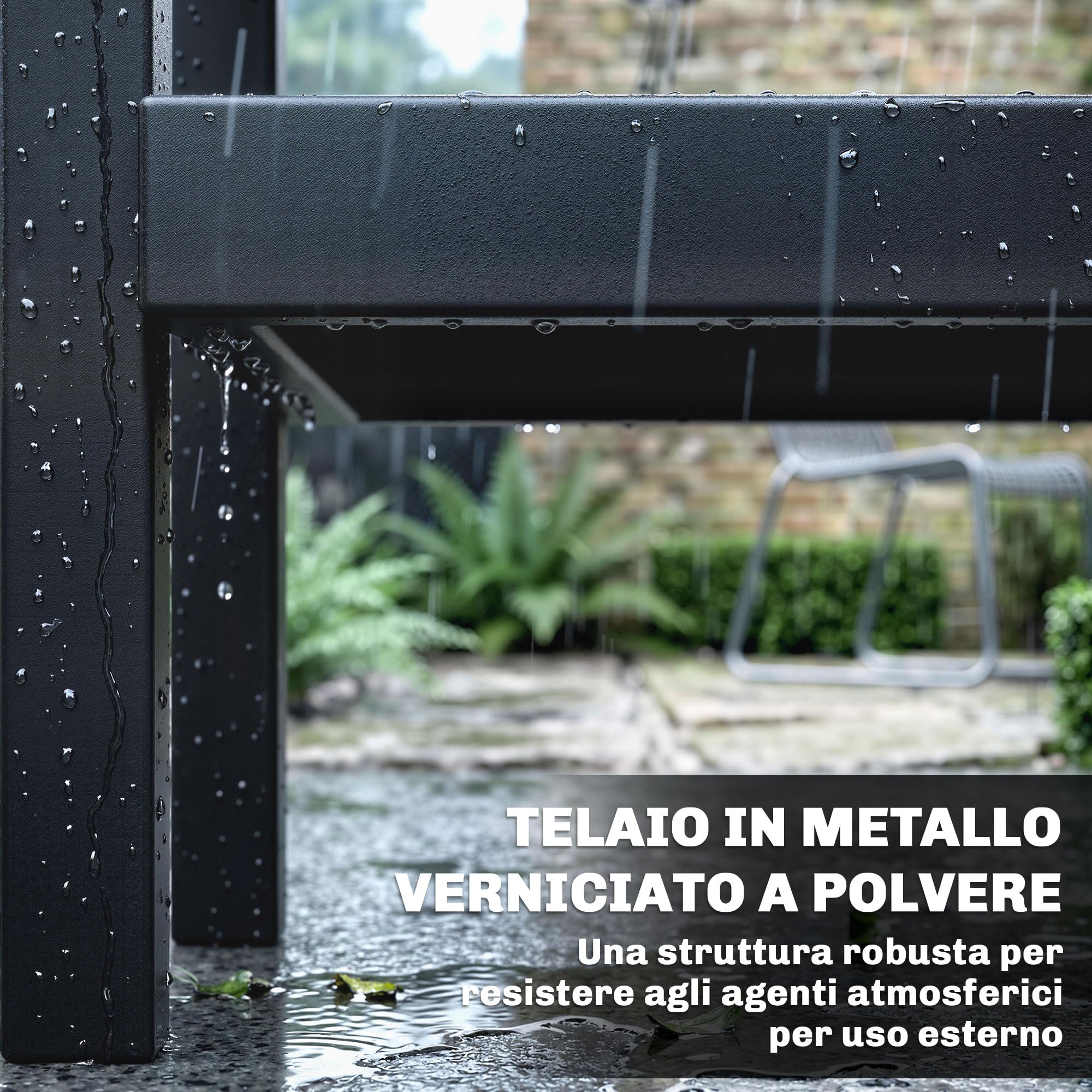 Outsunny Carrello Barbecue da Esterno con Piano in Acciaio Inossidabile, Carrello Cucina da Esterno con 2 Ruote, Porta Spezie, 4 Ganci e Maniglia Laterale, 114x61x81 cm, Nero