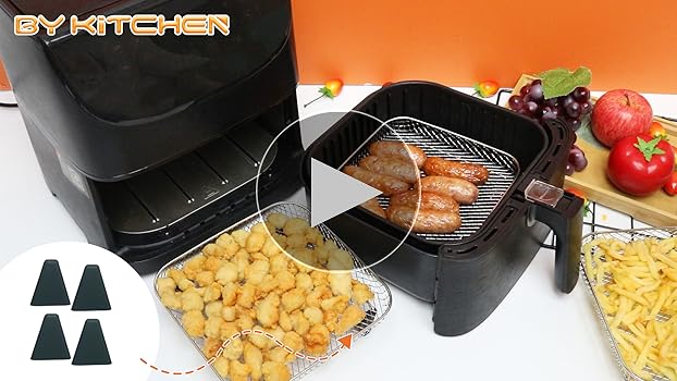 調理器具 riche store Amazon.com: BYKITCHEN 8 inch Square Air Fryer Rack, 3pcs