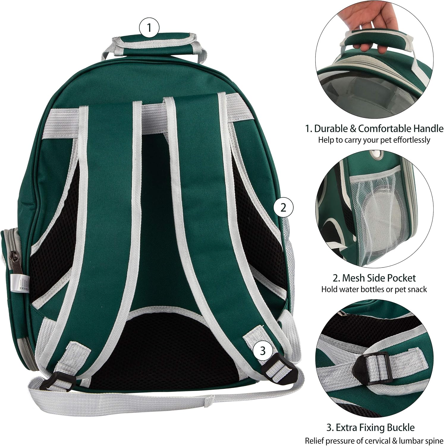 XZKING Cat Backpack Carrier Bubble Bag, Transparent Space Capsule Pet Carrier Dog Hiking Backpack, Small Dog Backpack Carrier for Cats Puppies Airline Approved Travel Carrier Outdoor Use Green