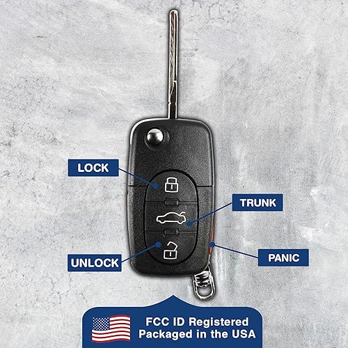 Miniatura 5 de 2X KeylessOption Llavero de Repuesto para Volkswagen VW Beetle Cabrio Golf Jetta Passat de 1998 1999 2000 2001 2002, Control Remoto de Entrada sin