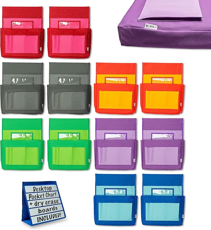 NOKKO Chair Pockets for Classrooms Set of 12 Heavy Duty