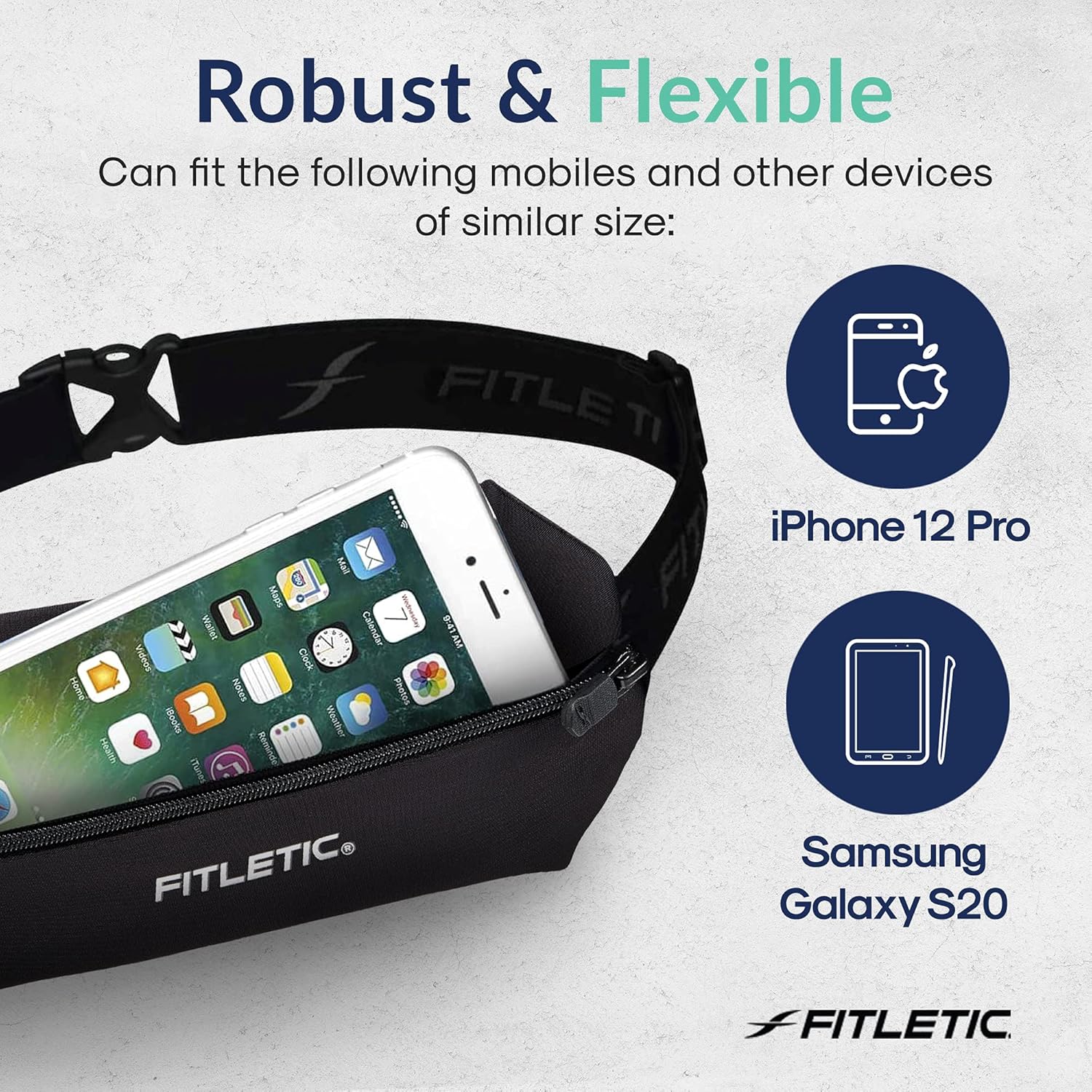 Fitletic Active Lifestyle Fanny Pack & Mini Sports Running Belt For Men & Women – Lightweight, Low Profile- Ultra-Soft Expandable Lycra Pouch - Fits All Phones – Inner Pocket - Image 8