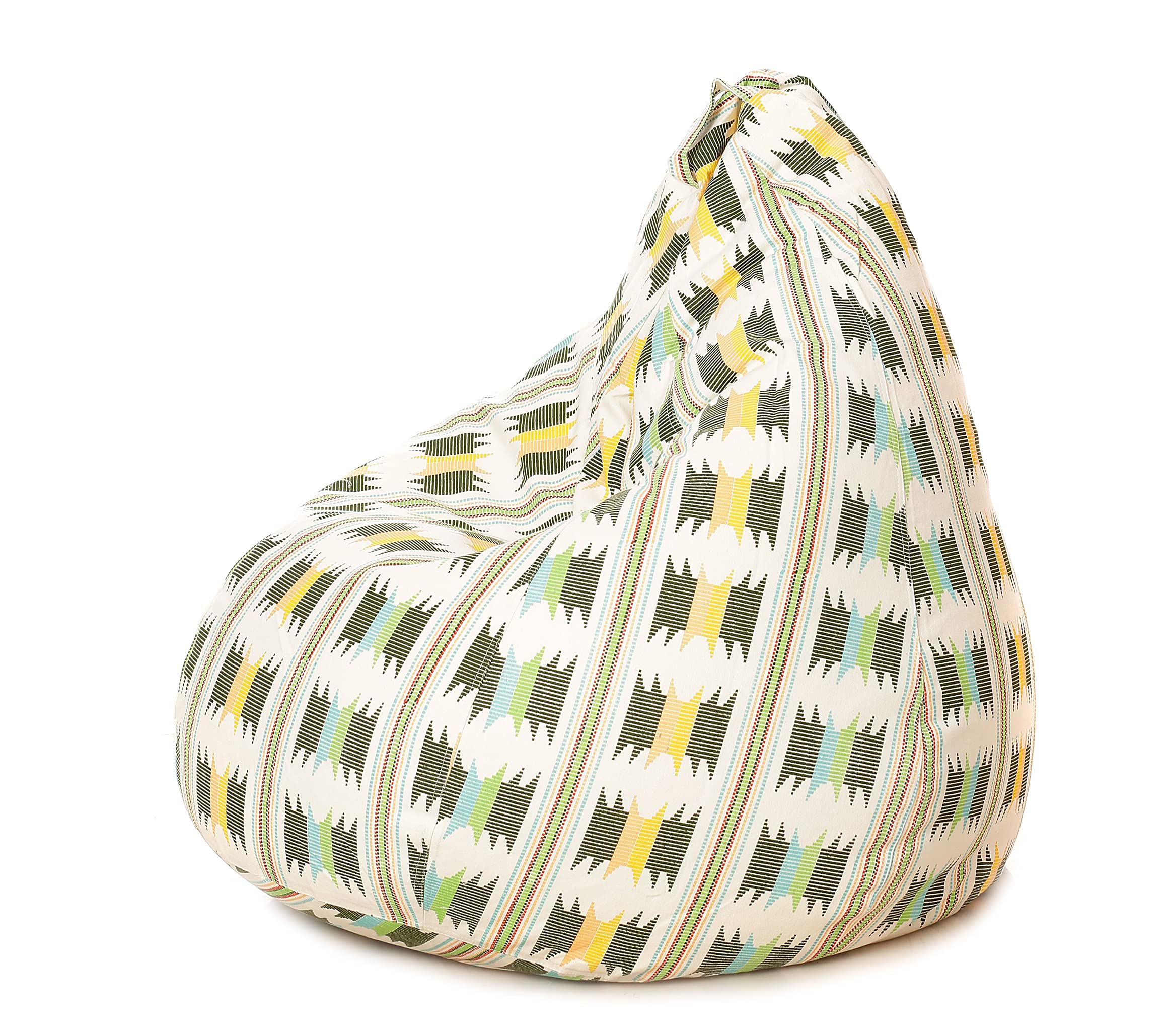 Style Homez Classic Cotton Canvas Ikat Printed Bean Bag XXXL Cover Only-image-18
