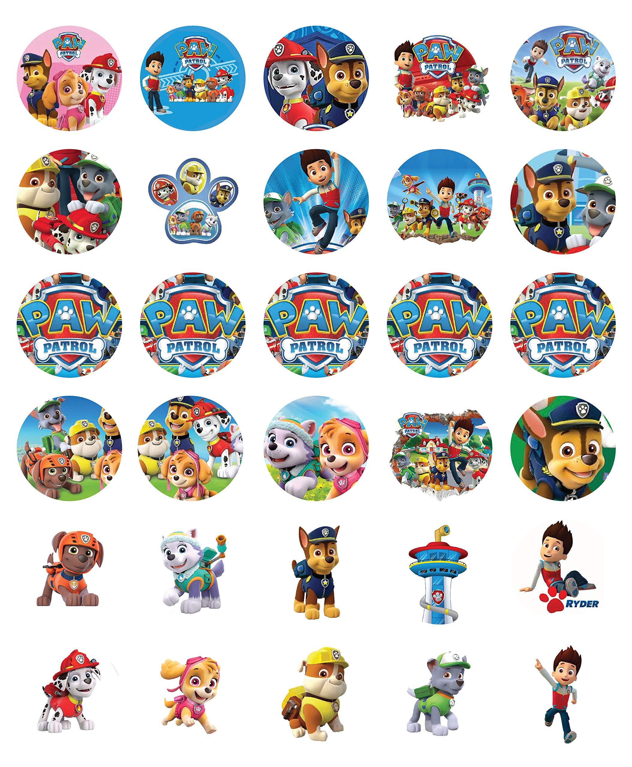 Buy 30 x Edible Cupcake Toppers Paw Patrol Skye and Everest Themed