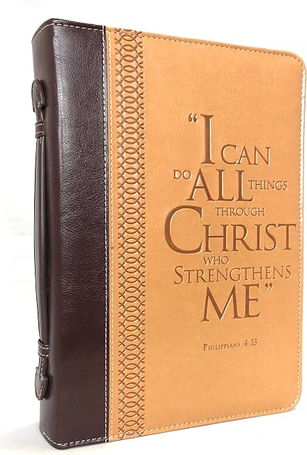 Burgundy/Tan Fashionable and Stylish Bible Cover, Large Two-Tone Bible Case Holy Book Protector
