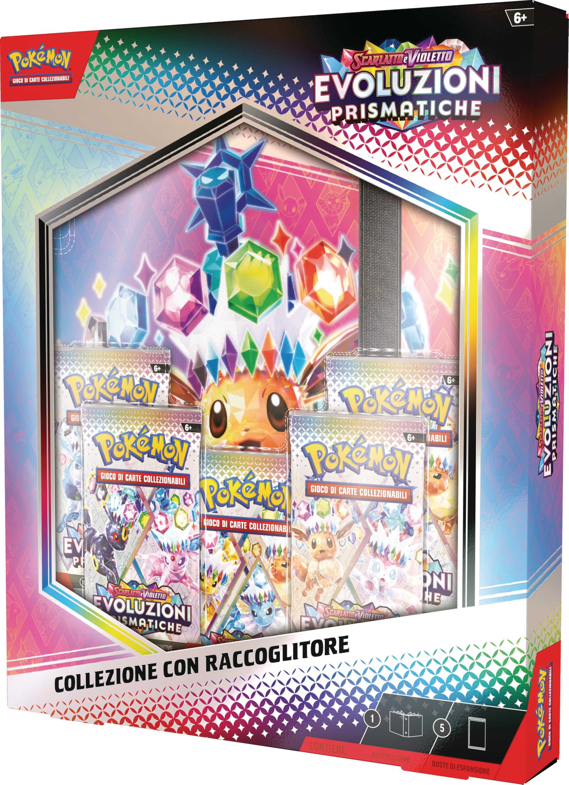 GCC Pokémon: collezione con raccoglitore dell’espansione Scarlatto e Violetto - Evoluzioni Prismatiche (raccoglitore da 378 tasche e cinque buste di espansione)
