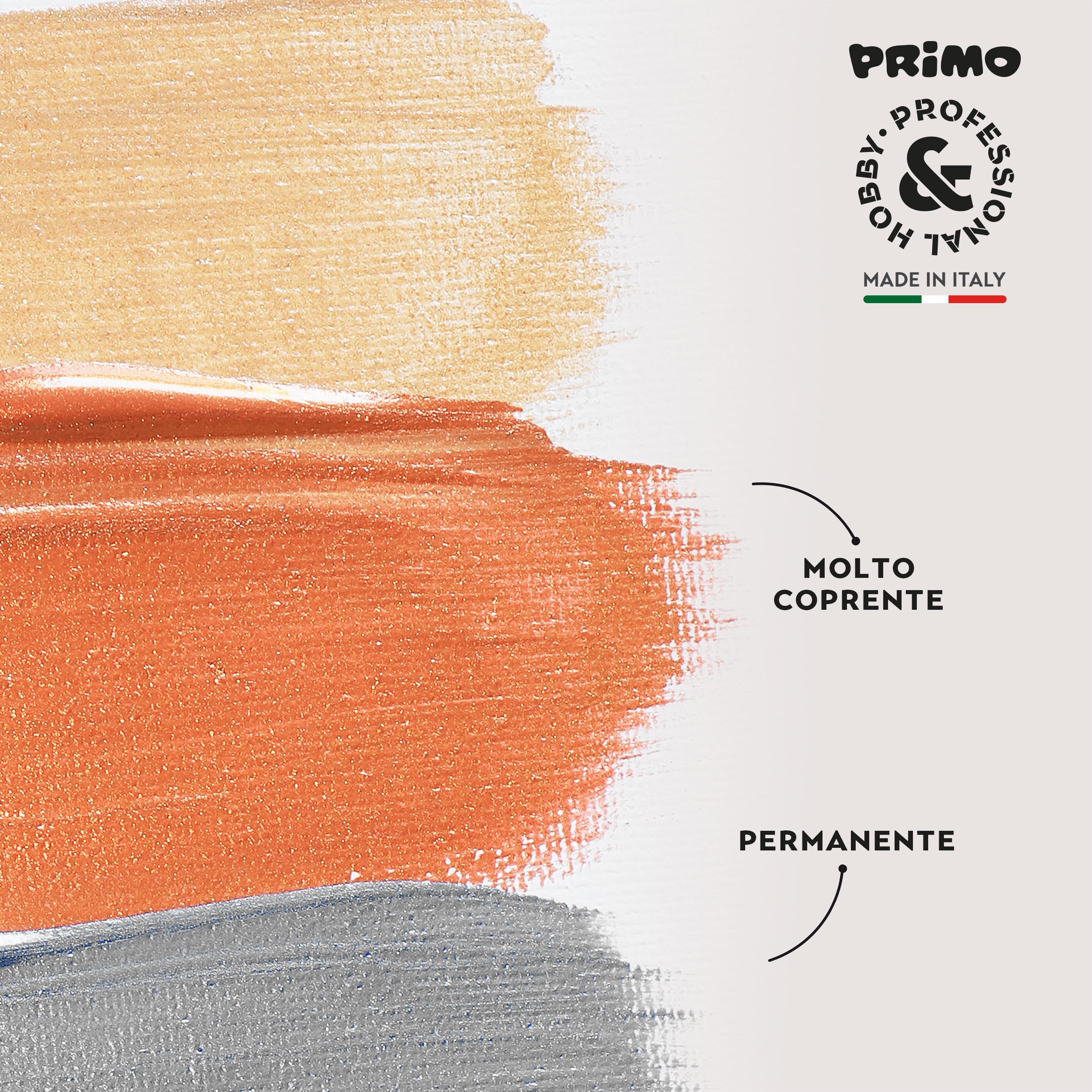 PRIMO Hobby & Professionele acrylverf om te schilderen, 6 kleuren 14 jaar x 125 ml, permanente stofkleuren, mat en dekkend, acrylverf voor schrijfwaren, creatief knutselwerk, hobby schilderen