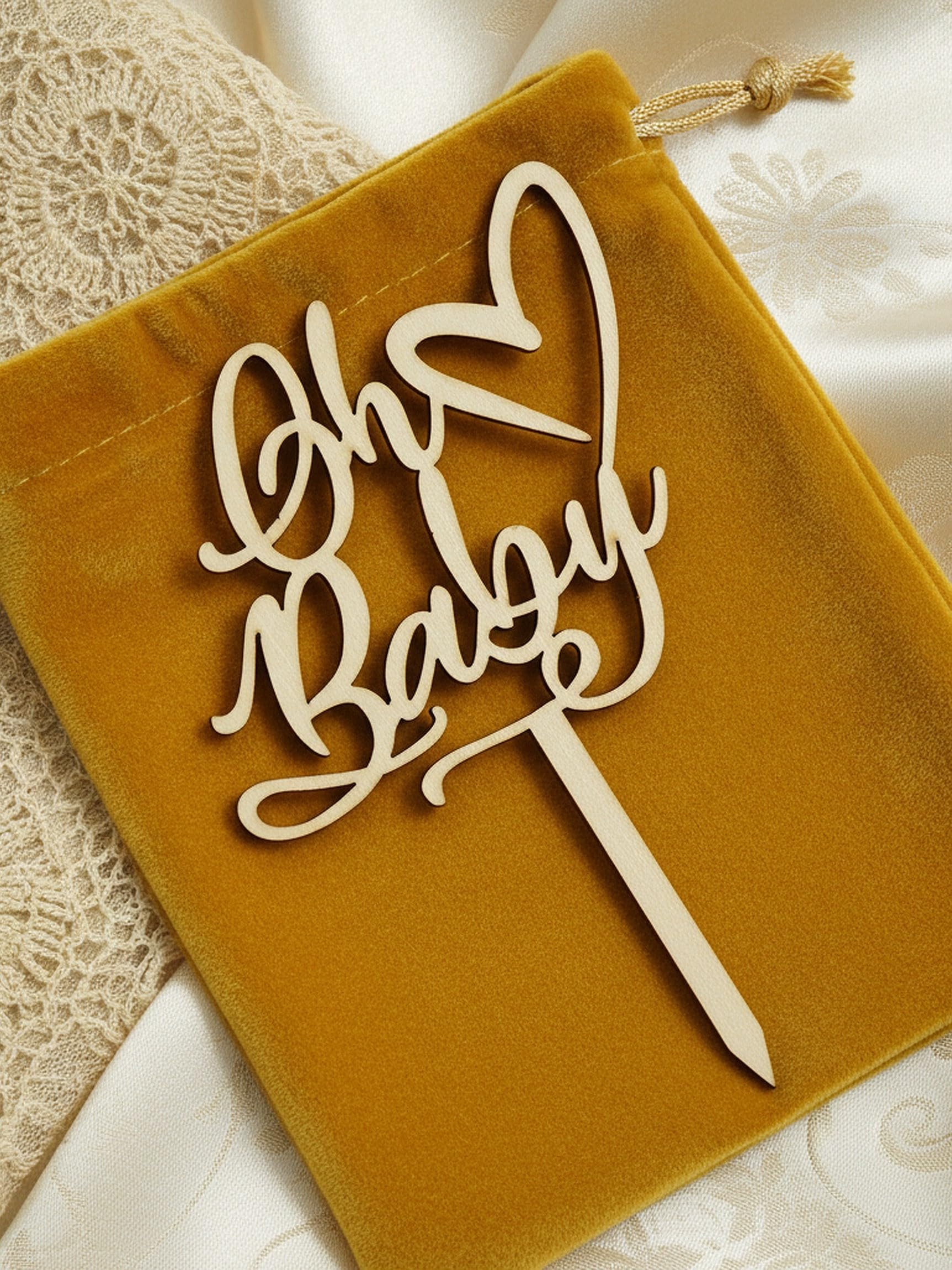 Photo 1 of Alwayside "Oh Baby" Heart Cake Topper