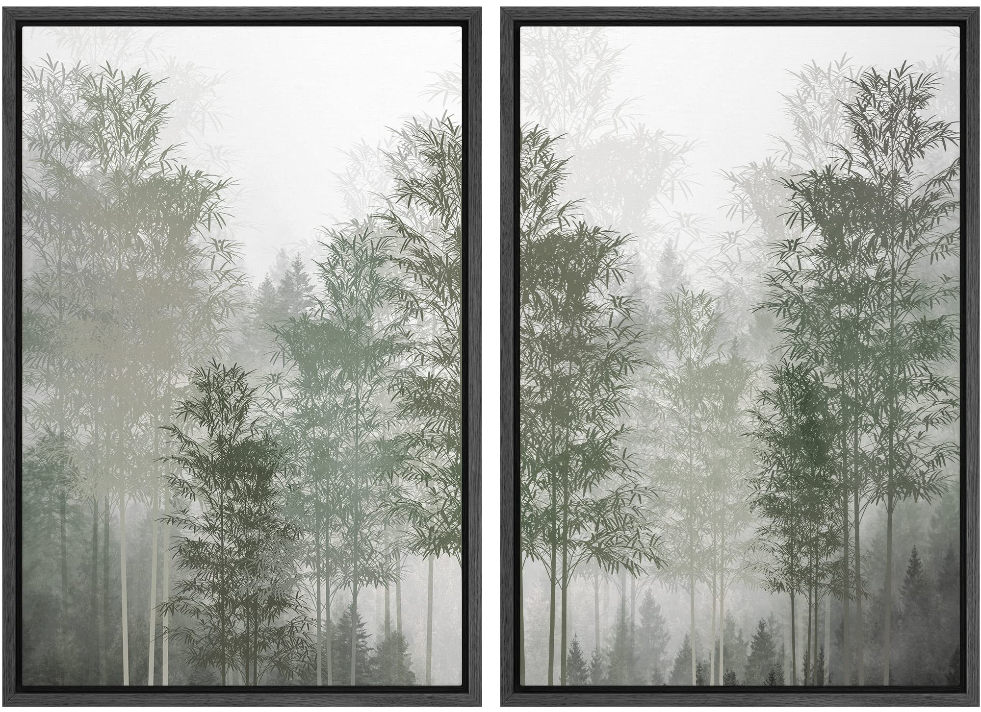 MUDECOR Framed Canvas Print Wall Art Monochromatic Gradient Abstract Minimalist Gray Illustrations Modern Art Decorative Bohemian Colorful Chic for Living Room, Bedroom, Office - 16"x24"x2 Black — view 65
