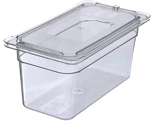 Miniatura 6 de Carlisle FoodService Products Storplus - Tapa plana universal de tamaño 1/3 para catering, bufés y restaurantes, policarbonato, transparente