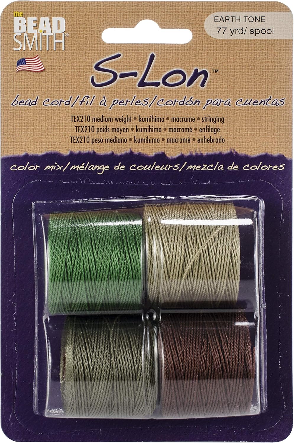 Beadsmith SLon Bead Cord Tex210 4/PkgEarth Tone Amazon.co.uk Home & Kitchen