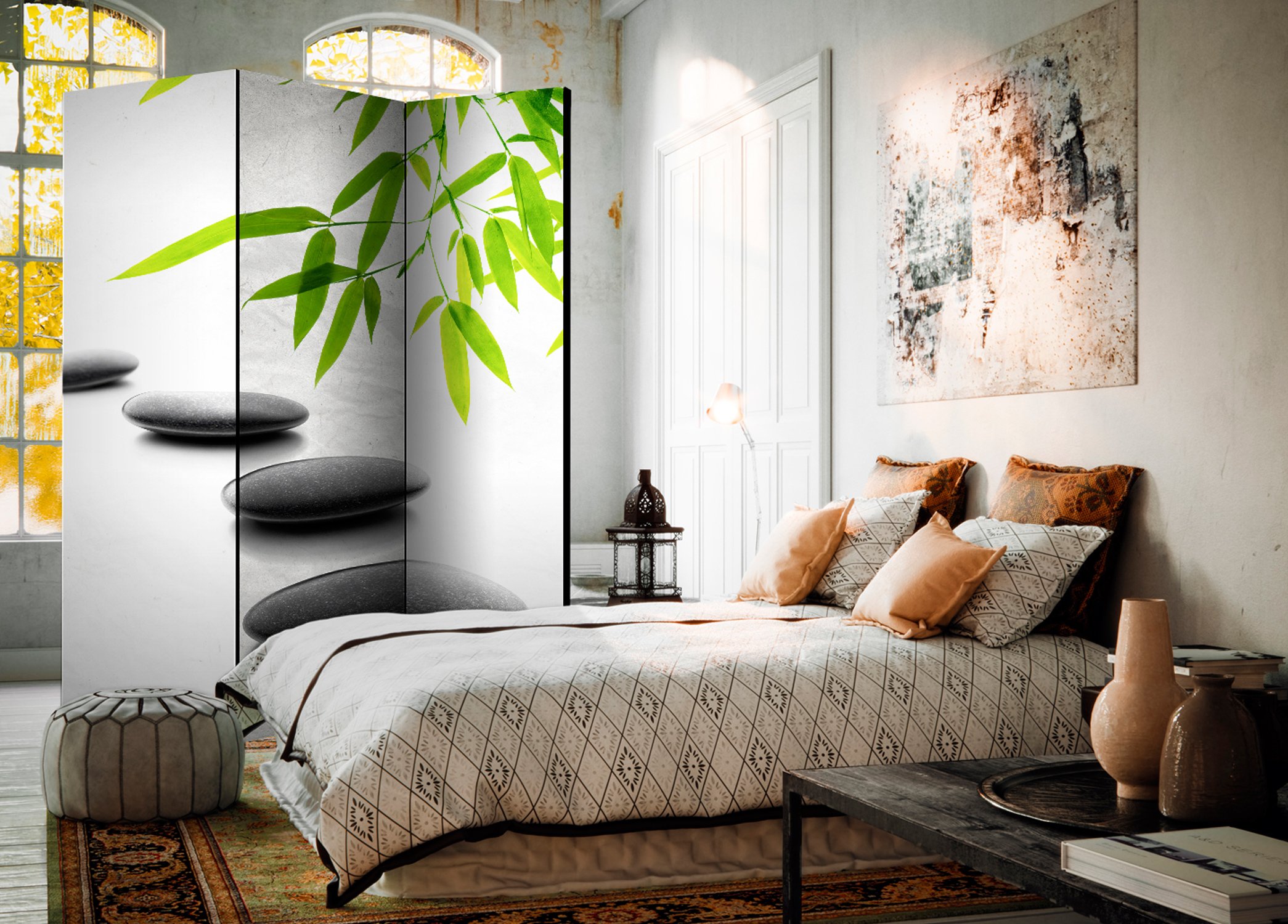 murando - Paravento da Interno 3 Pannelli, Separe Divisorio, 135x172 cm | 3 Pannelli Decorativi, Stampa su Due Lati, Tela in TNT, Pronto all'Uso, Separatore per Casa e Ufficio, Produzione EU