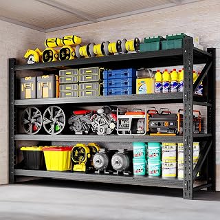 BYNSOE 71" Heavy Duty Garage Shelves 5000lbs Capacity Adjustable Metal Storage Racks 71"W x 24"D x 69"H for Warehouse Factory