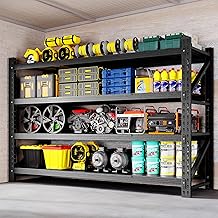 BYNSOE 71" W Storage Shelves 5000lbs Garage Metal Shelving Heavy Duty Garage Shelves Adjustable Storage Shelves for Industrial, Factory,71" W X 24" D X 69" H