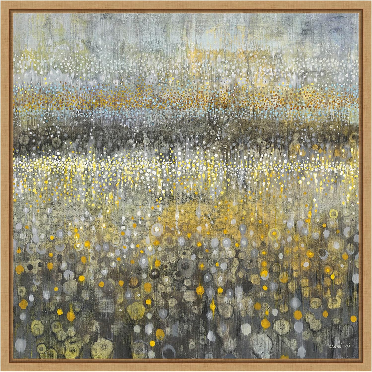 Amanti Art Framed Canvas Wall Art 30x30 Rain Abstract II by Danhui Nai, Framed Wall Art Canvas, Abstract Artwork, Country Rustic Decor, Large Poster Painting for Living Room, Bedroom, Bathroom,