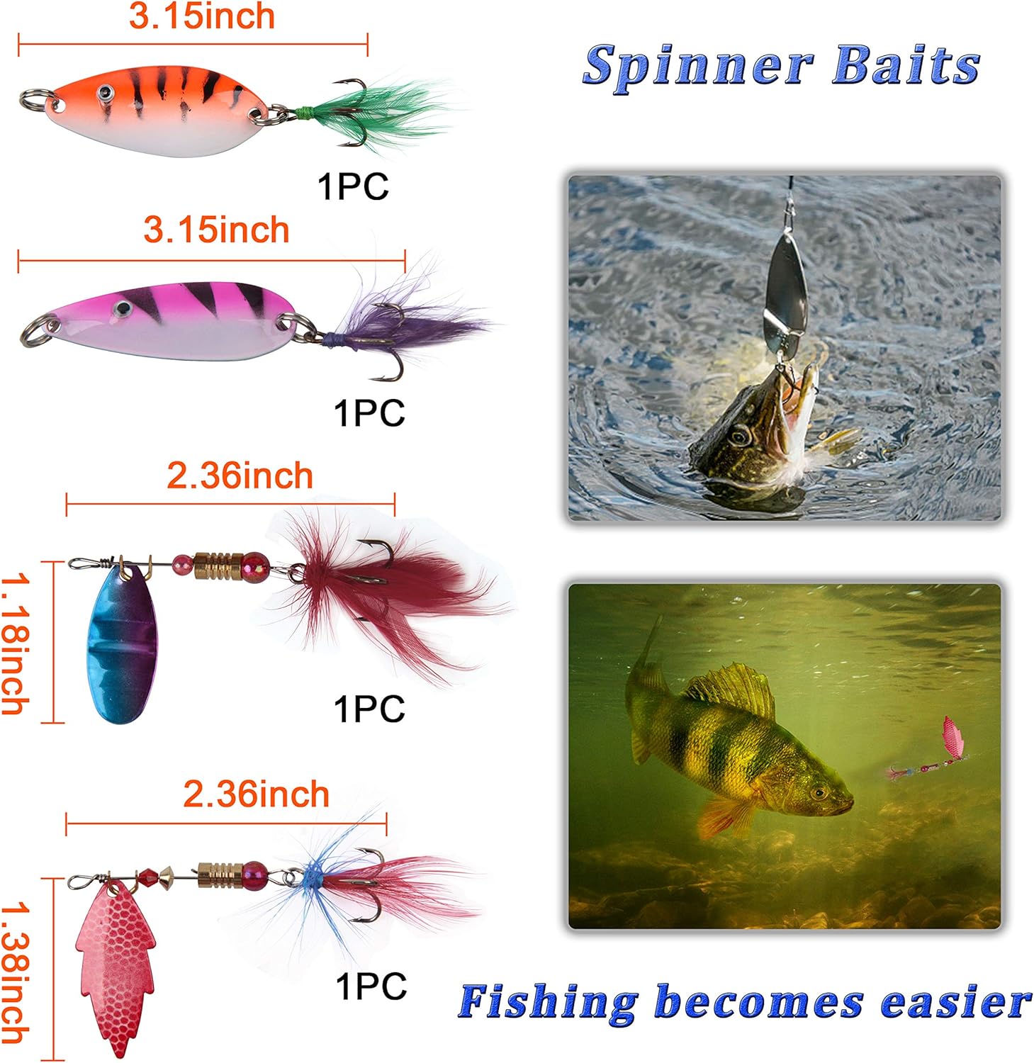 150pcs Trout Fishing Lure Kit Fishing Tackle Box with Tackle Included Worm Bait Lures, Hooks, Swivels, Weights, Other Accessories, Gear and Equipment Gift Kit for Men Freshwater Bass Salmon