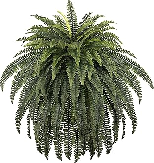68" Artificial Ferns for Outdoor, UV Resistant Giant Faux Boston Fern Bush with 92 Fronds, Large Fake Plants Fade Resistant for Porch Patio Garden Home Decor