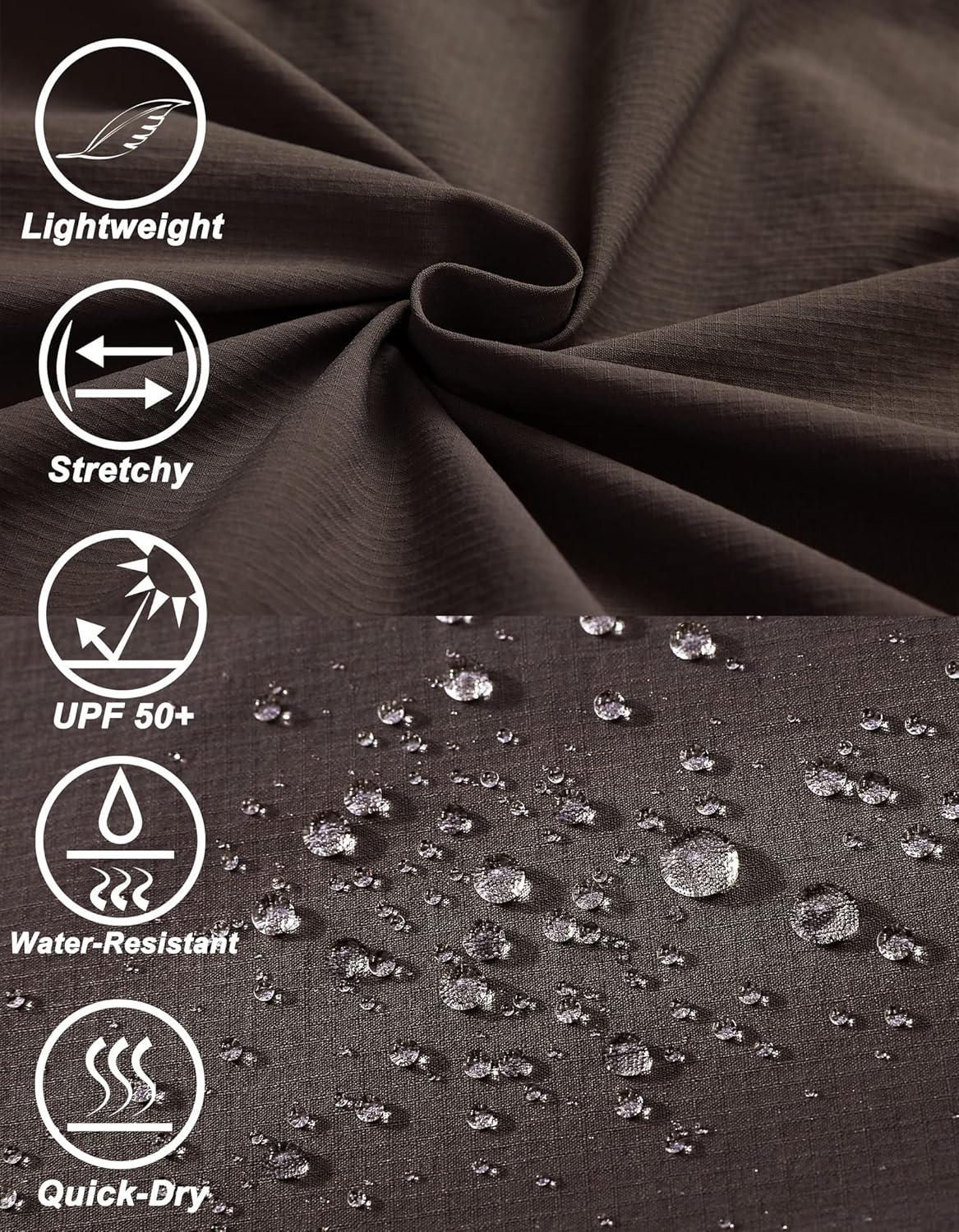 Men's Hiking Cargo Pants Quick-Dry Outdoor Water Resistant Lightweight Mountain Breathable Zipper Pocket Work Pants - Image 4