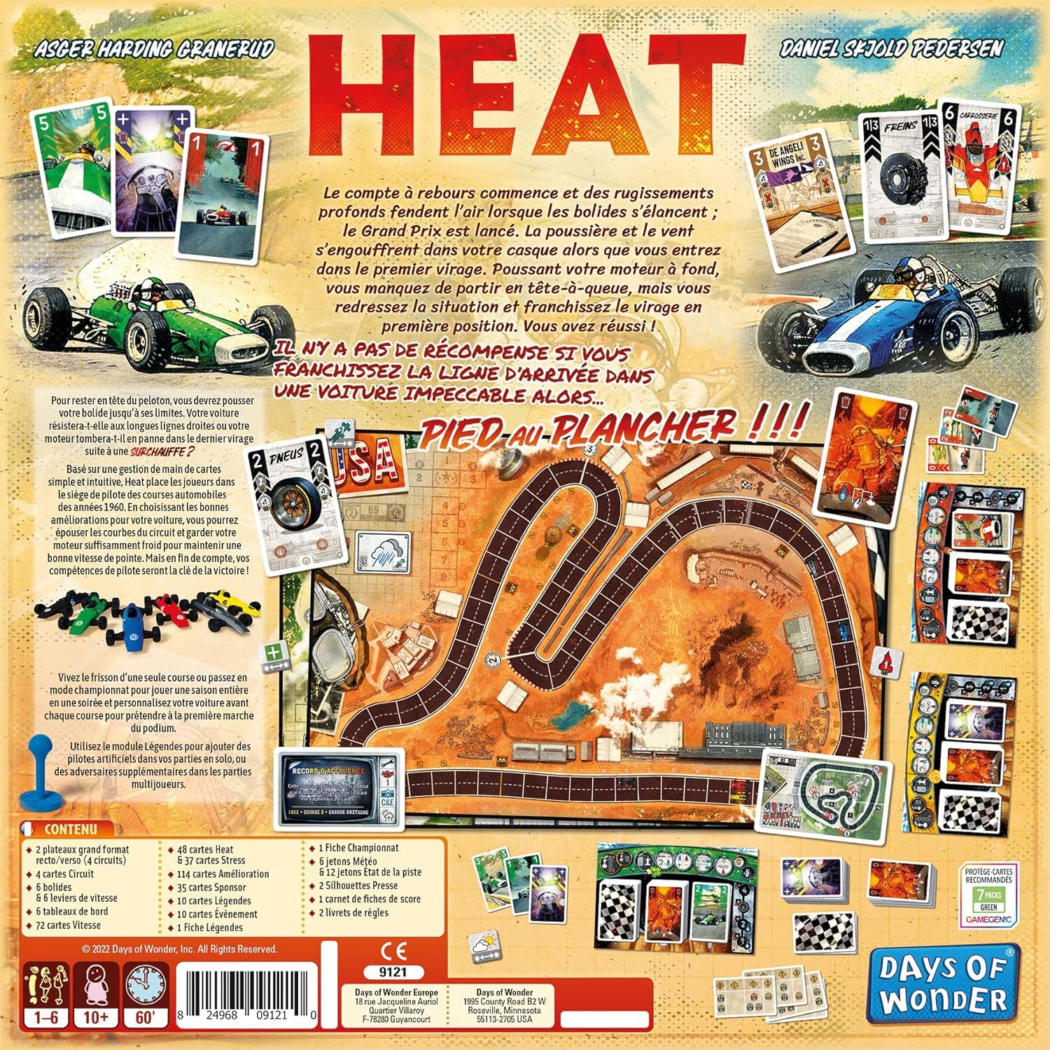 Asmodee - Heat - Jeu de Stratégie de Course Automobile - Jeu de Société