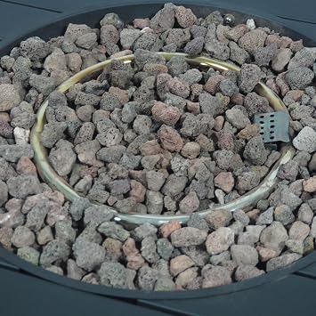 42 Octagon Fire Pit, Iron Propane Fire Pit Table, 50000BTU Modern Fire Pit for Backyard, Deck, Garden, Built-in Tank Storage, Rust-Resistant Coated Iron, Black