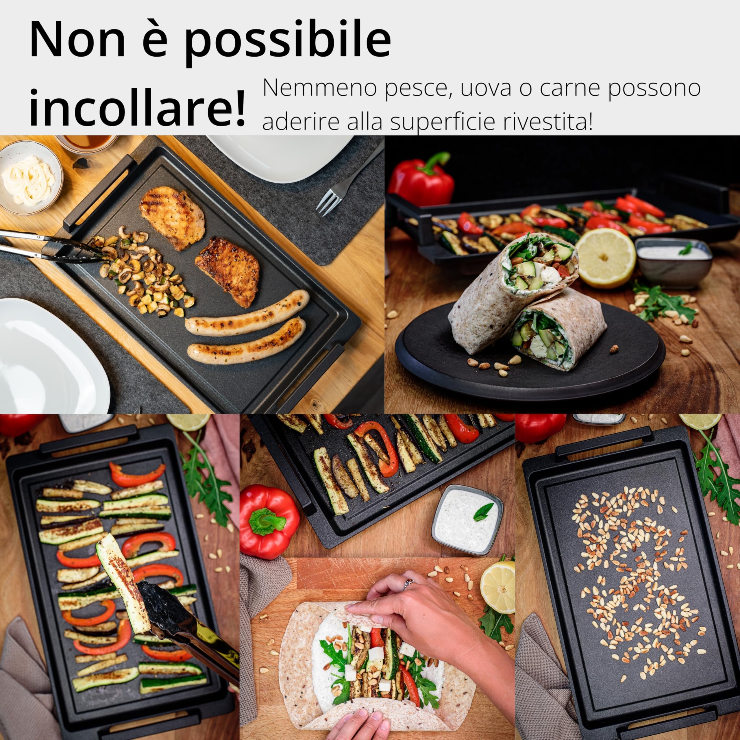 Padella preferita – Teppanyaki con manici laterali, 41 x 24 cm, per tutti i piani cottura e forno
