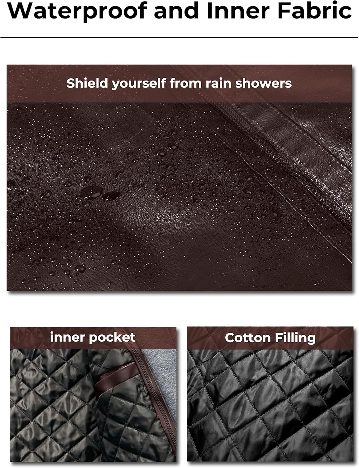 wantdo Men's Faux Leather Jacket with Removable Hood Motorcycle Jacket Casual Warm Winter Coat Coffee(thick) Medium