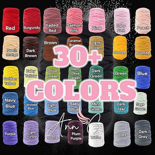 Miniatura 7 de Ann G Hilo de camiseta de alta calidad, poliéster supersuave, más de 300 pies, duradero, sin pelusas, color consistente, elástico (negro)