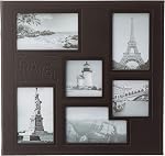 Pioneer Photo Albums 12 x 12-Inch Collage Frame Embossed "Travel" Sewn Leatherette Cover Memory Book, Brown
