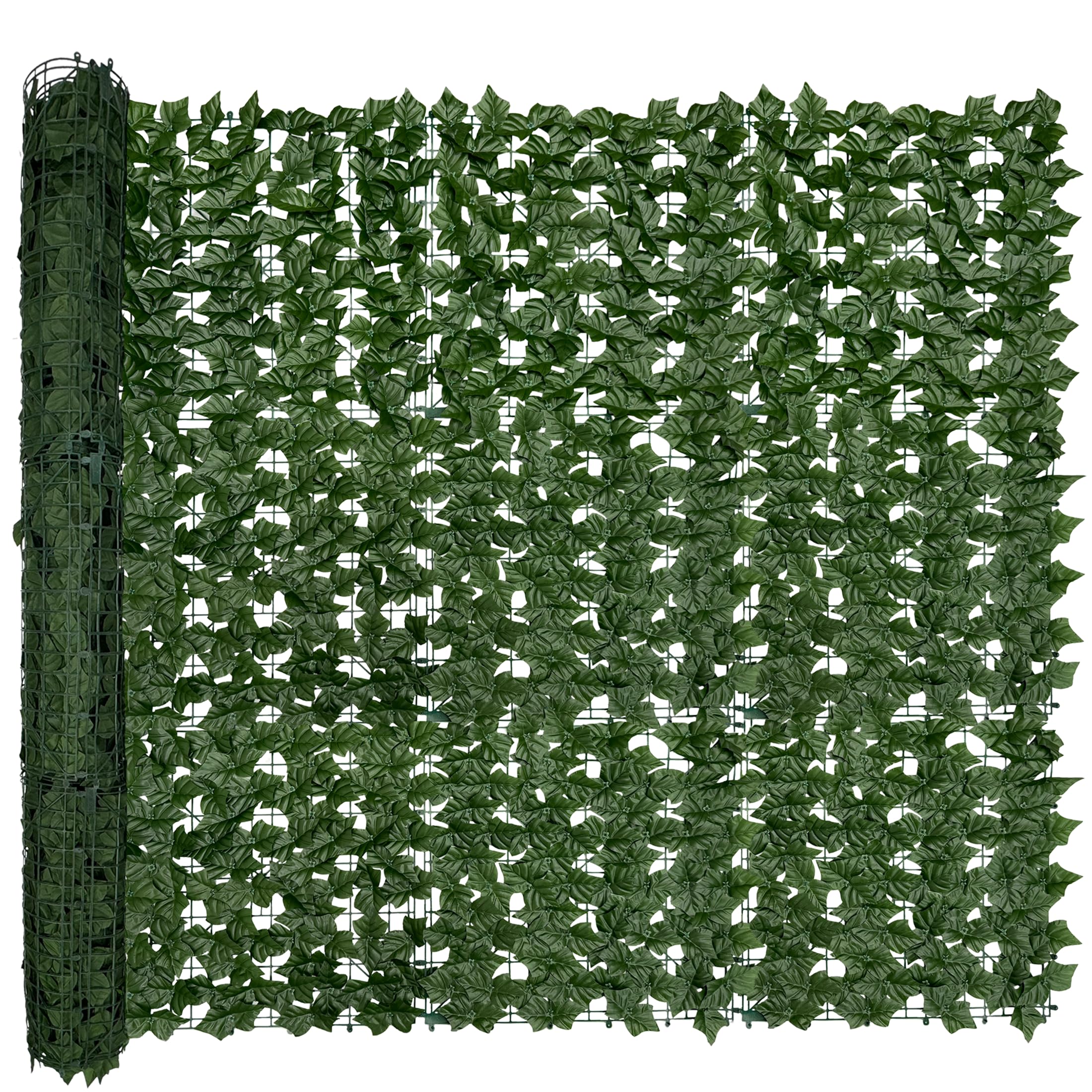 artificial ivy privacy fence screen,128" by 60" (53.5 sqft) uv-anti faux hedge fence and fake ivy vine leaf wall panels for indoor&outdoor green backdrop, garden greenery decor