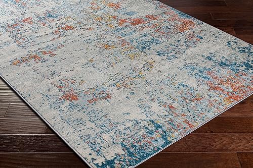 Vista 87 de Artistic Weavers Arti - Alfombra abstracta moderna de 5 pies, 3 pulgadas, Redonda, Aguamarina/coral Agua / coral