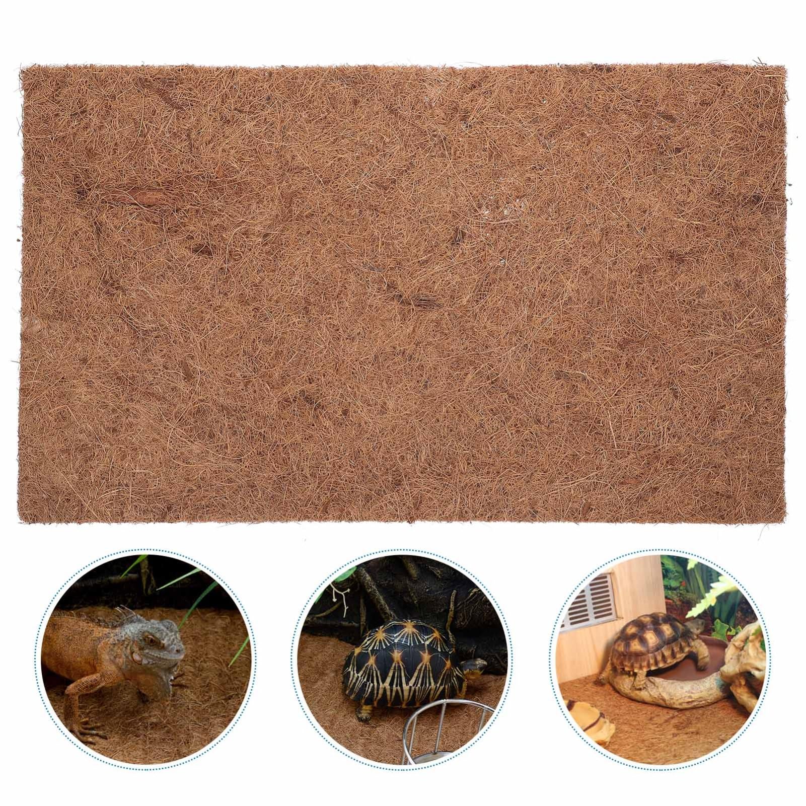 ifundom Tappeto per Rettili Terrario in Fibra di Cocco 4 Pezzi Marrone | Substrato per Lizard e Serpenti, Uso in Allevamento Domestico e Negozi per Animali