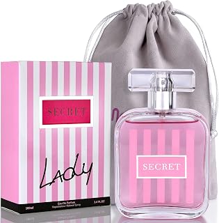 Secret Lady for Women - Combination of Fruity & Floral Notes with Pine Tree Base - Aromatic Fragrance for All Occasions - Great Gift Choice - Elegant 100 ml bottle with Shiny Suede Pouch
