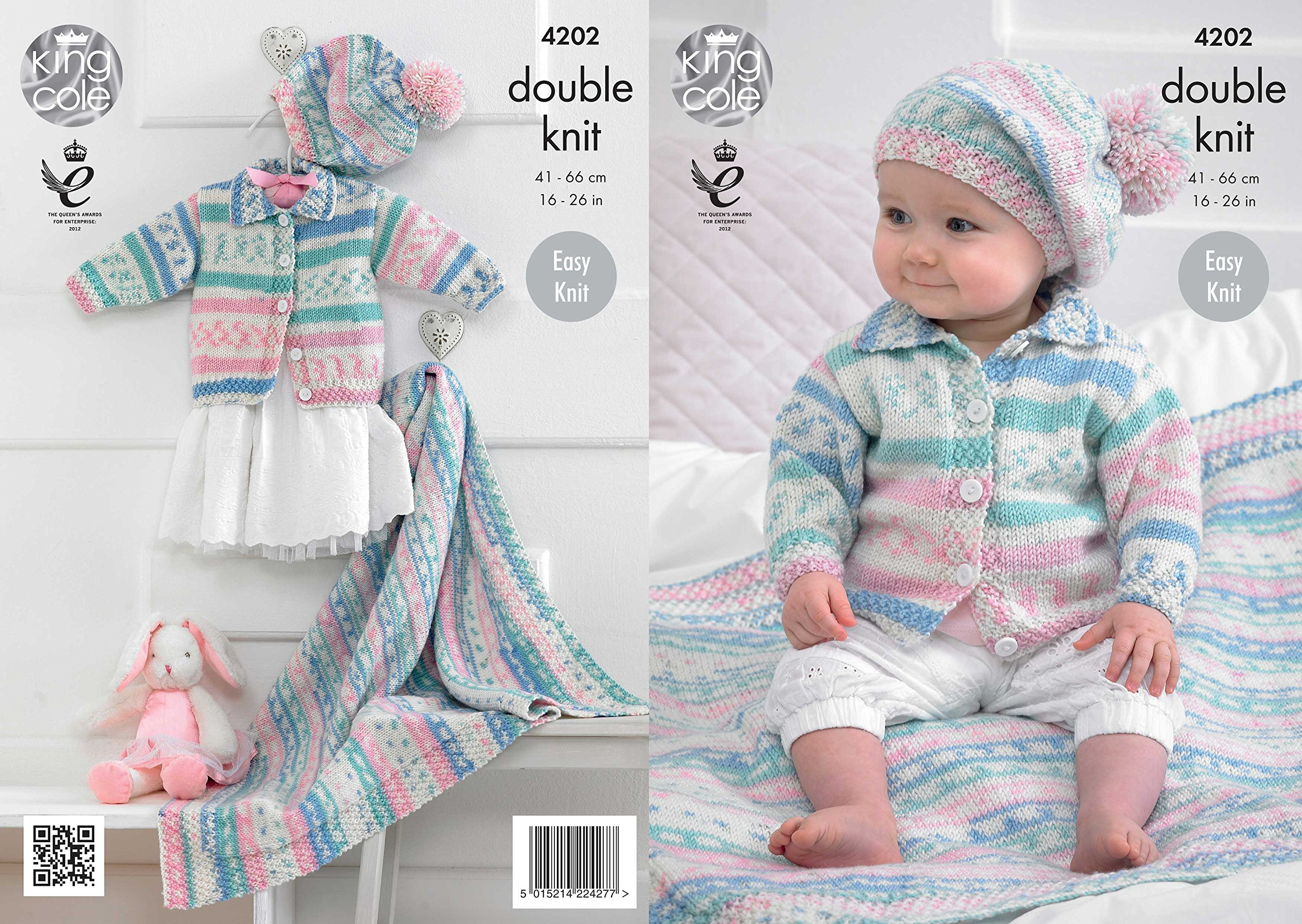 King Cole 4202 Babies' Cardigan, Blanket and Beret DK Knitting Pattern