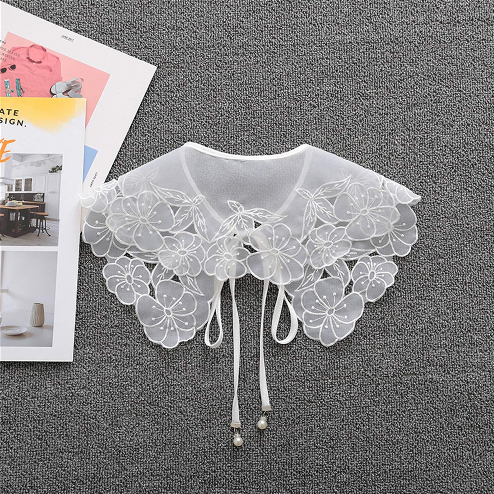 Chenweiwei Lcuiling-Detachable collar Women Blouse Cloud Shoulder Doll Collar, Lace Fake Collar, Detachable Shirt false Collar Fashion and all-match (Color : Z)