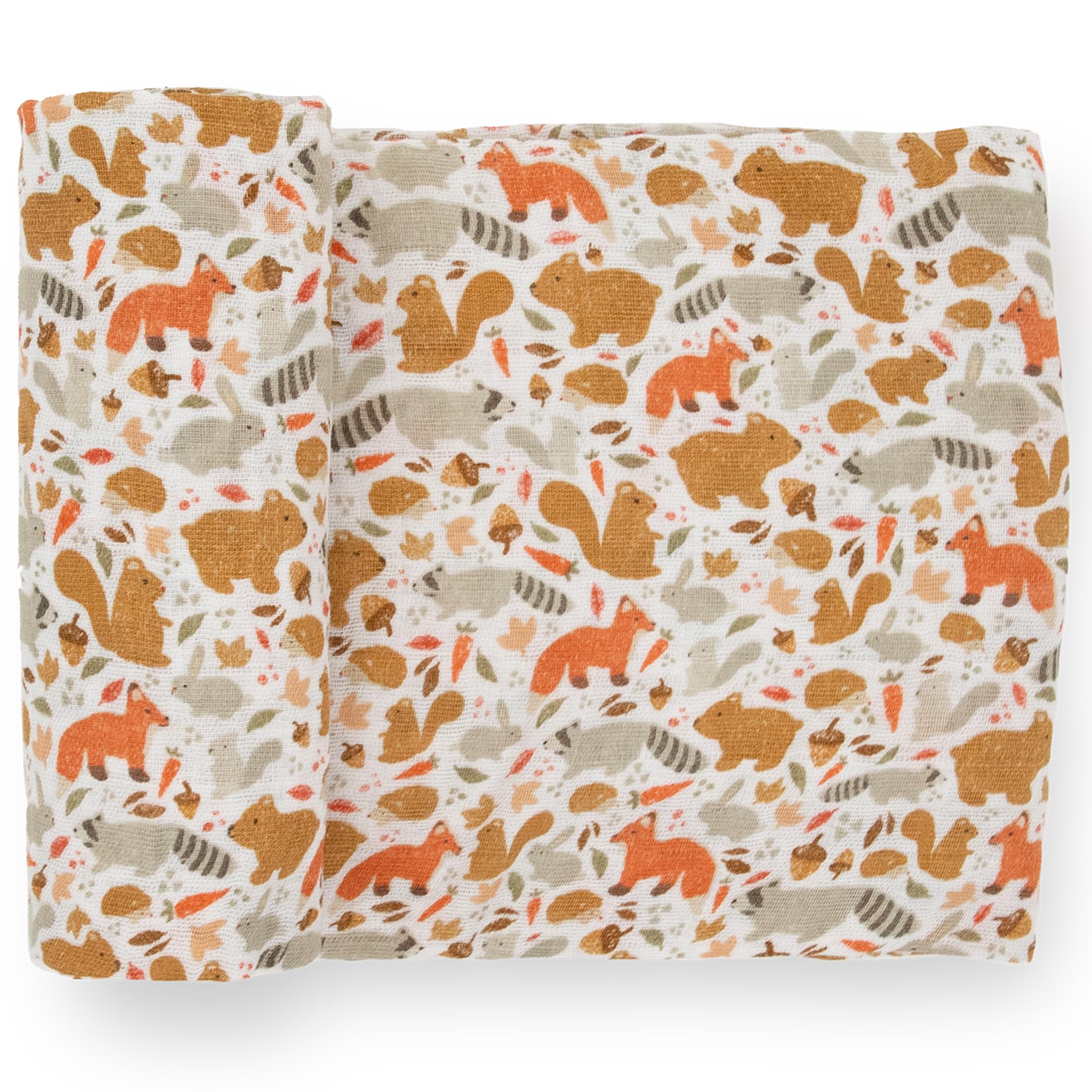 Little Unicorn Premium Cotton Swaddle Baby Blanket | Breathable Fabric | for swaddling, Play, Nursing & More (Fall Friends)