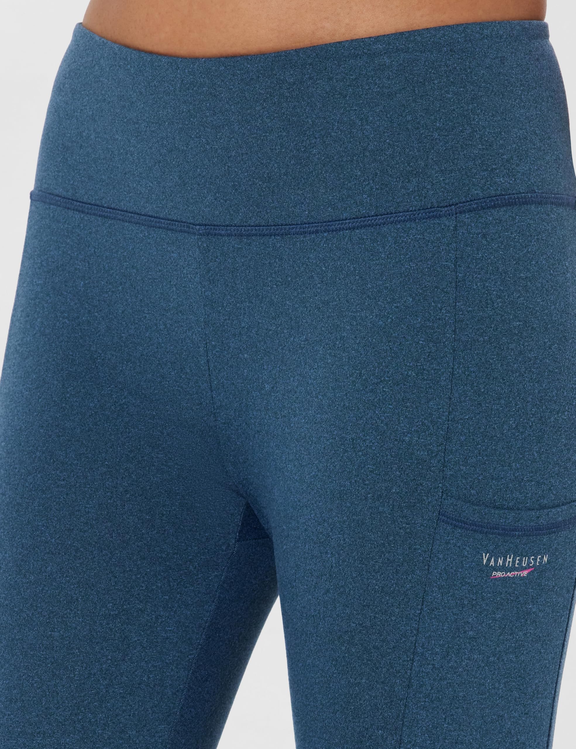 Van Heusen Women Proactive Snug Fit Snug Fit Yoga Pants - High Stretch, Moisture Wicking_88305_Ocean Blue_L 2