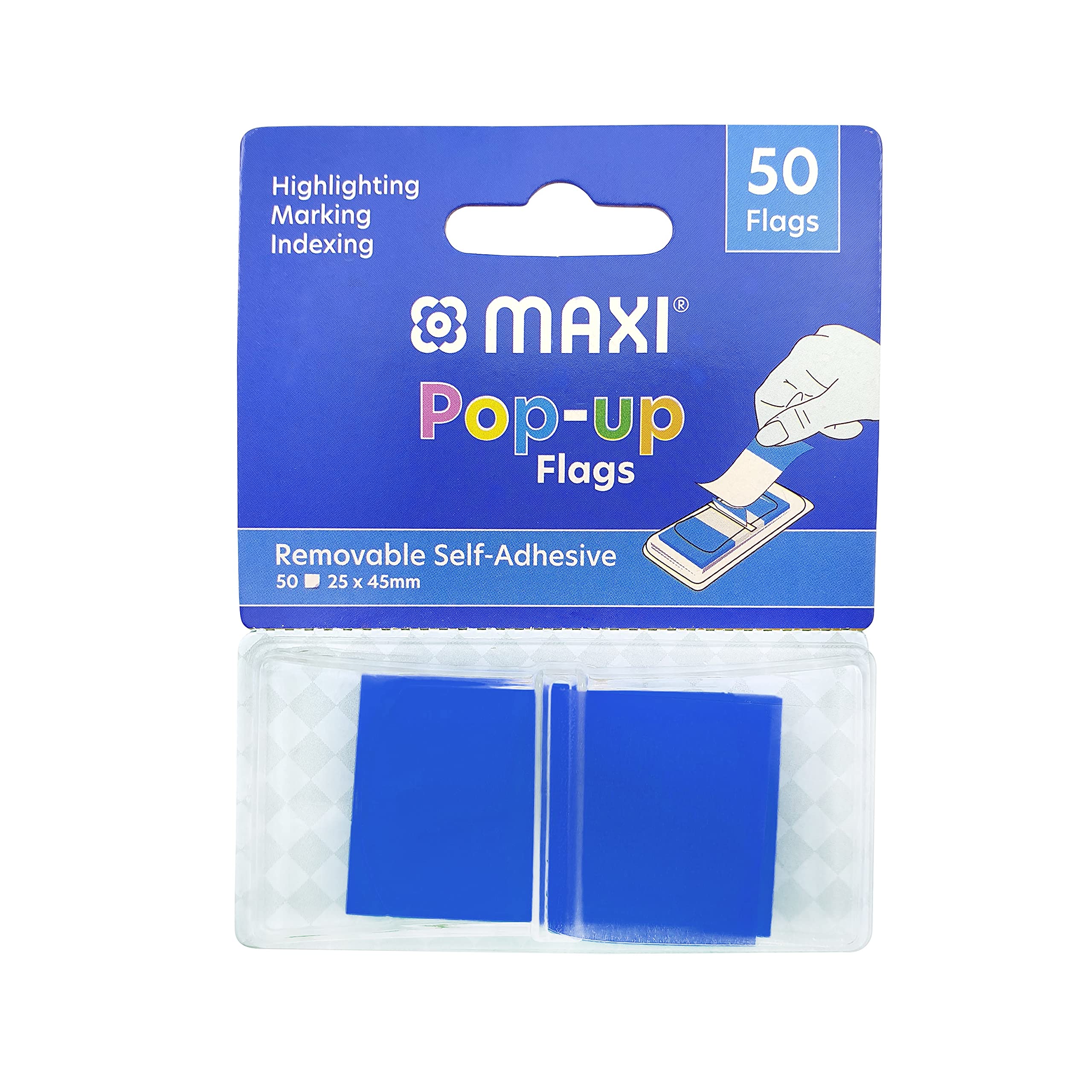 MAXI SELF ADHESIVE POP-UP FLAGS FLAT BLUE 50PC
