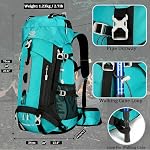 60L Voyages Randonnée Camping Sac à dos avec couverture de pluie, Sac à Dos imperméable, Grand sac à dos pour hommes Femmes