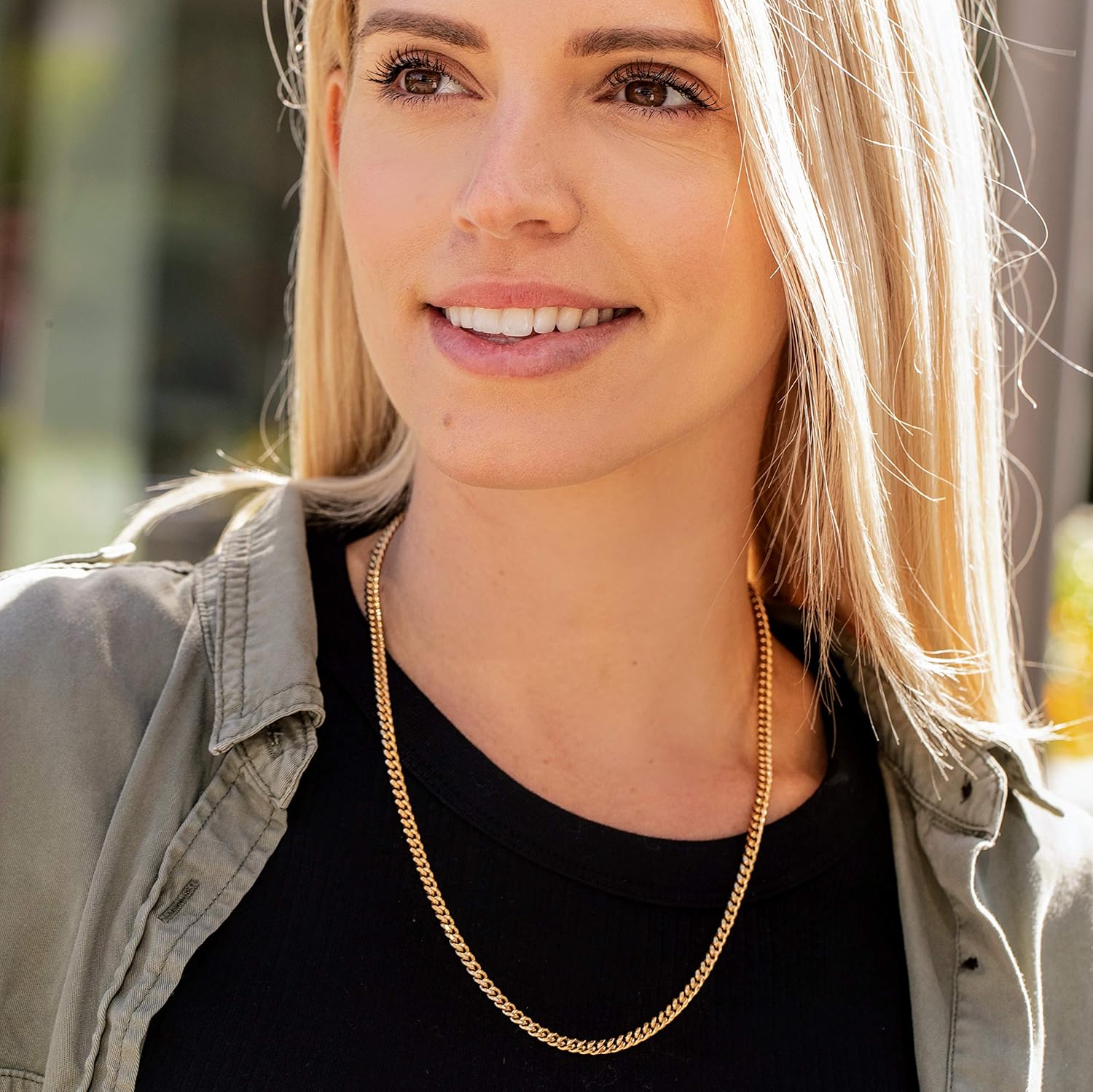 LIFETIME JEWELRY 4.5mm Cuban Link Chain Necklace for Women & Men 24k Gold Plated - Image 8